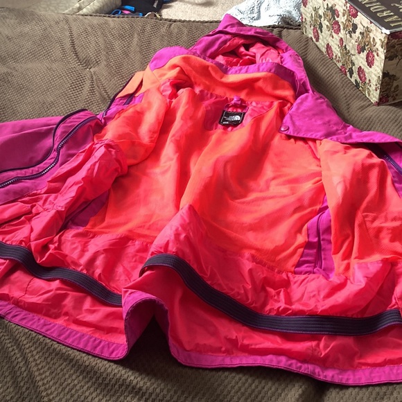 Pink and purple North face coat two pieces zip up with zipper pockets - Picture 2 of 16